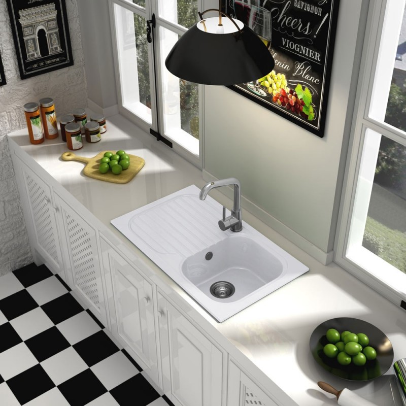 fregadero 1 seno blanco