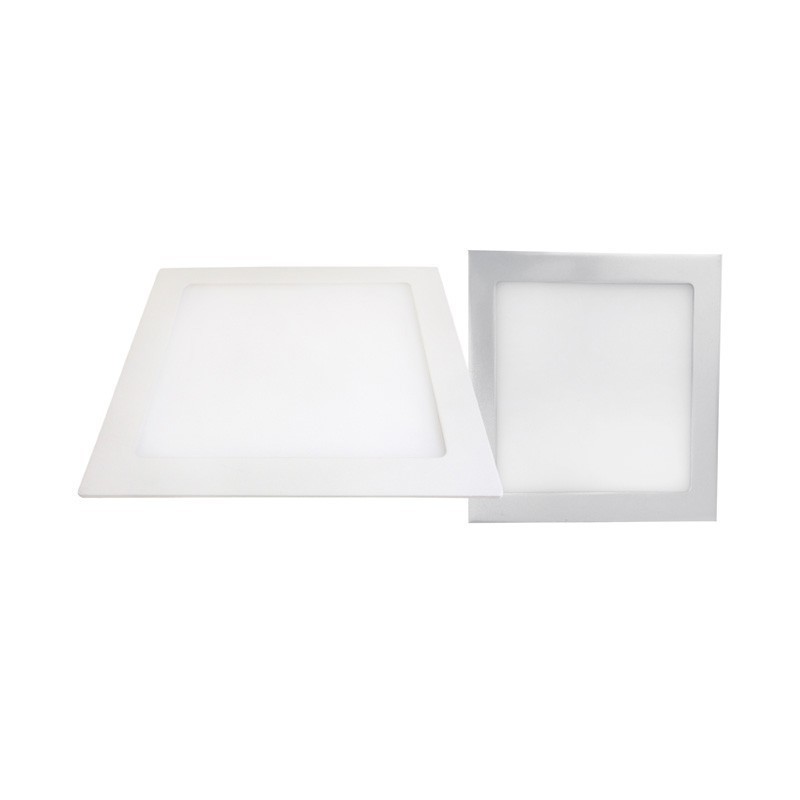 Downlight Extrafino Cuadrado 12W Blanco o Plata Luz Calida Downlight Extrafino Cuadrado 12W Blanco o Plata Luz Calida