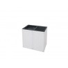 Meuble en Aluminium  pour Evier Double pour Exterieur  de Couleur Blanc