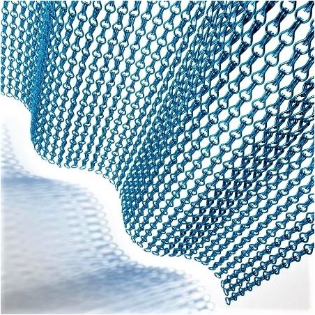 Rideau en aluminium pour exterieur bleu