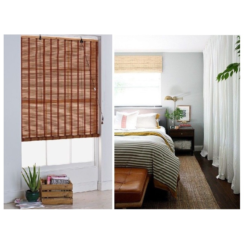 BROWN Wood Curtains Ceyland for a Door