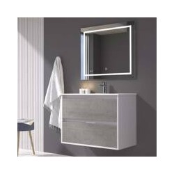 Conjunto Mueble de Baño Supendido Color cemento