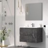 Meuble sous lavabo a suspendre effet Marbre gris de 80cm