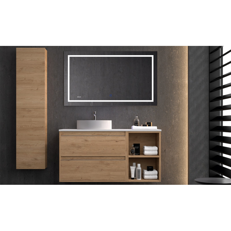 Mueble de Baño suspendido con Estanterias laterales