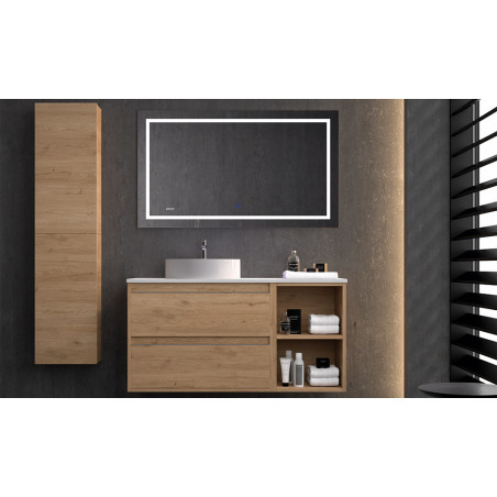 Mueble de baño suspendido con estanterias