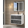 Mueble de baño 2 cajones Marquina imitación mármol gris