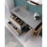 Conjunto completo de Baño Gris Mate y Daurado