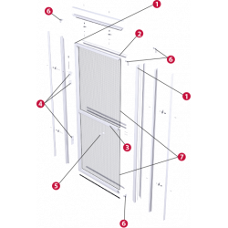 Puerta Mosquitera Abatible con Marco de color blanco