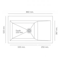 Fregadero Sintético 1 seno + escurridor