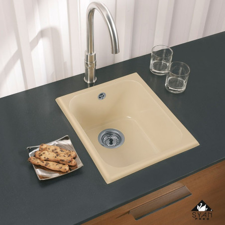 fregadero sintetico  pequeño 1 seno color blanco