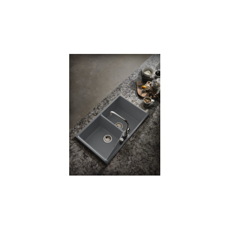 fregadero sintetico 2 senos blanco