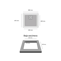 Evier Synthetique sous plan de 45cm