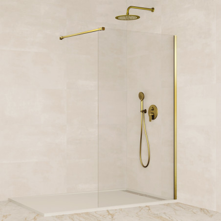Pare douche doré brossé