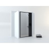 Pare Douche Pliante Aluminium NOIR  et Vinyle Blanc