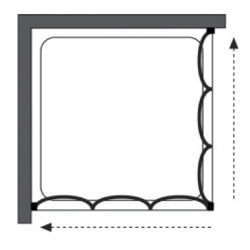 Mampara  Angular Plegable de Ducha  Aluminio Plata Mate