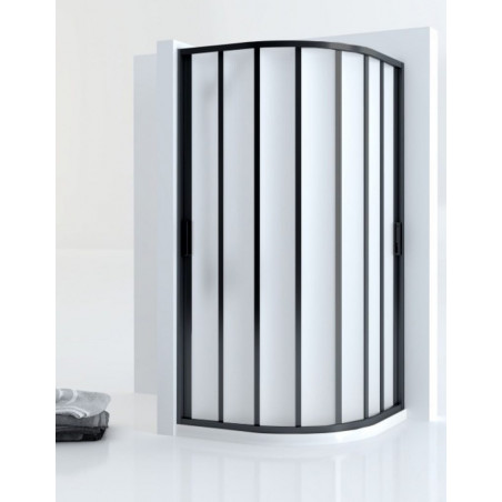 Paroi  de douche  Quart de Cercle pliante noire
