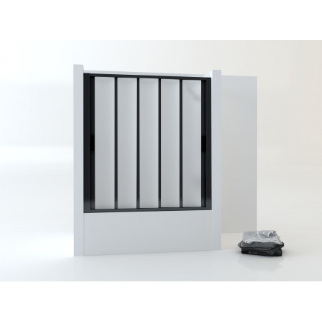 Paroi  de douche   pliante pour baignoire  noire
