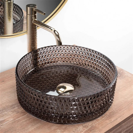 lavabo de vidre negre