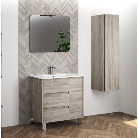 Mueble de baño de 80  con cajones y puerta montado