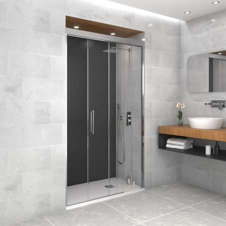 paroi de douche coulissante a 3 vantaux