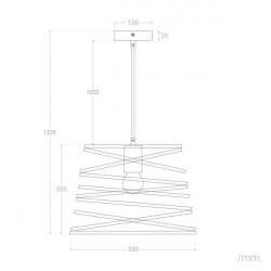 Plafonier suspendu metallique