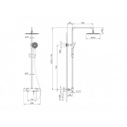 Colonne de Douche Thermostatique OR Brossé