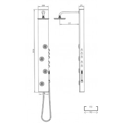 Colonne d'Hydromassage Acier Inoxydable
