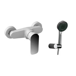 Conjunto monomandos Ducha + Lavabo de color blanco