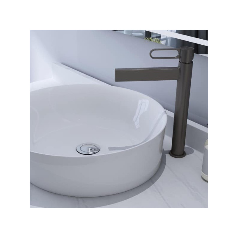 Grifo Alto Lavabo Monomando NEGRO