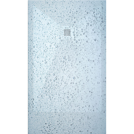 plato de ducha azul efecto gotas de agua