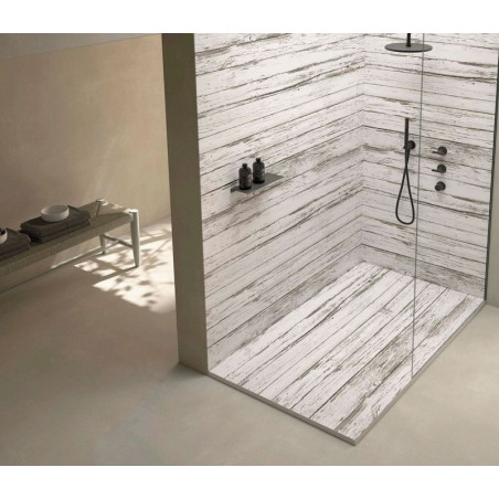 Receveur de douche effet bois