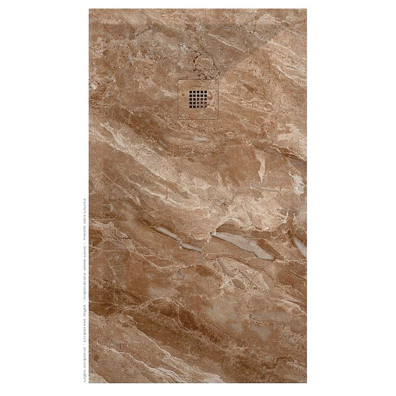 Brown Marble-Effect Shower Tray