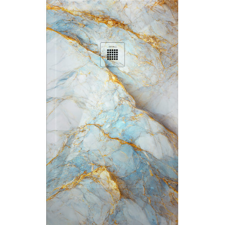 plat de dutxa marbre blanc amb colors pastel