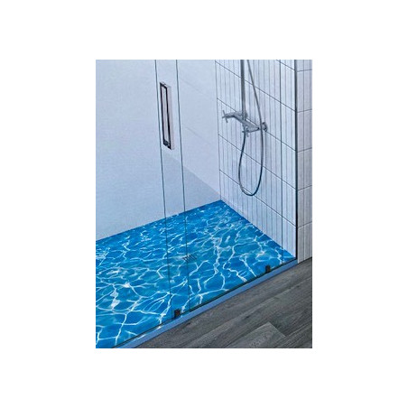 plato de ducha imitación agua de piscina