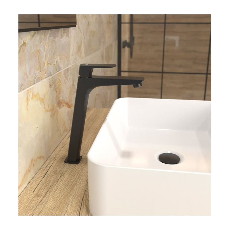 Grifo Lavabo  Alto de color NEGRO