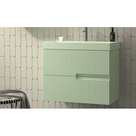 meuble salle de bains vert