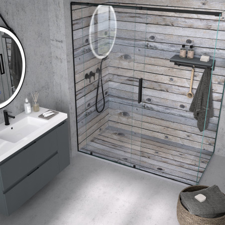 receveur de douche imitation bois