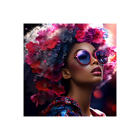 panel  decorativo  mujer hippi de los años 60