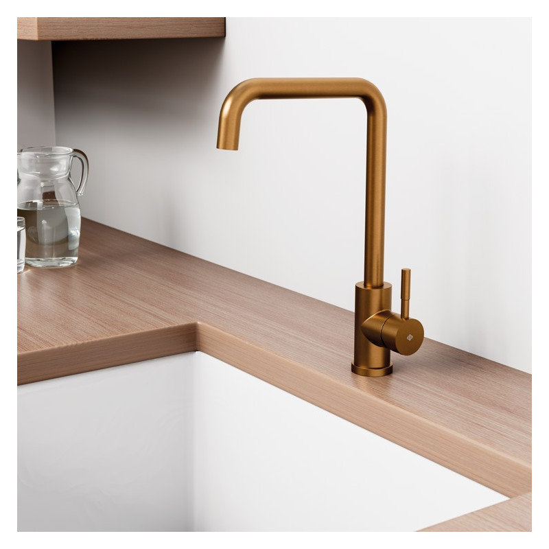 Mitigeur cuisine inoxydable CUIVRE  BROSSE