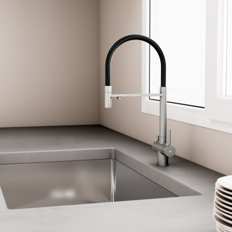 Mitigeur Cuisine pour osmoseur flexible couleur noir