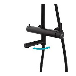 Colonne de Douche Telescopique Noire avec Mitigeur