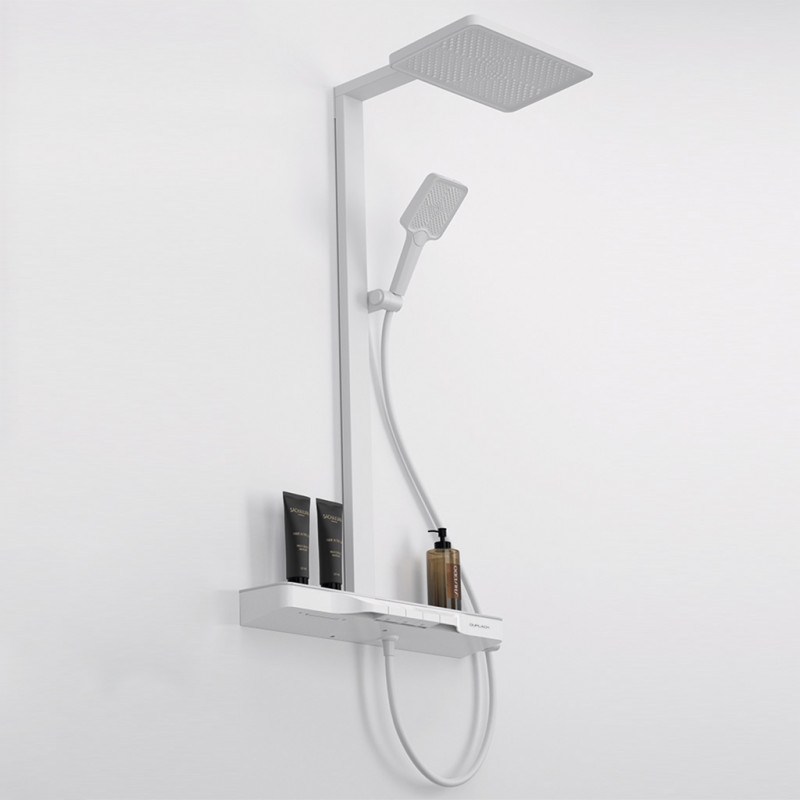 Bath Shower column with glass shelf.