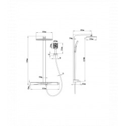 Bath Shower column with glass shelf.