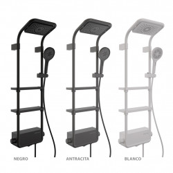 Colonne de douche pour baignoire couleur anthracite avec etagères economique