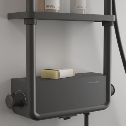 Colonne de douche pour baignoire couleur noir avec etagères economique