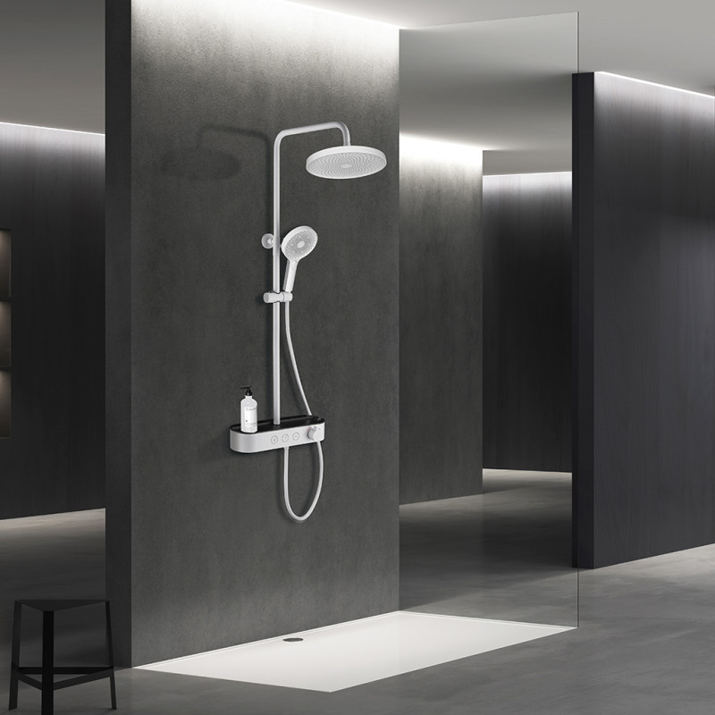 colonne de douche blanche avec tablette telescopique au meilleur prix