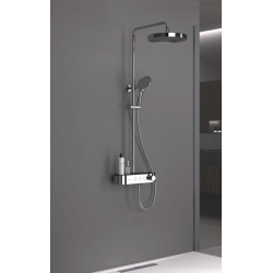 colonne de douche argentée avec tablette telescopique au meilleur prix