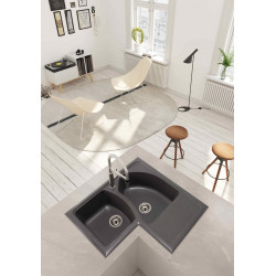 Evier Synthetique Double + égouttoir