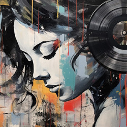 panel  decorativo disco de musica