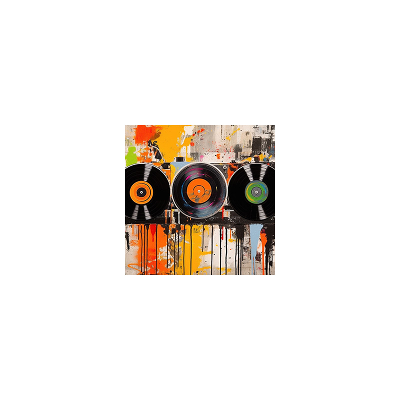 panneau  mural disque de musique